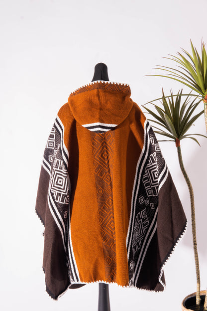 WOOL OPEN PONCHO - TURU